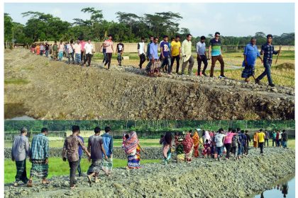 02 9 বরিশালে ২০০ বছর পর রাস্তা পেল জয়শুরকাঠি গ্রামের শতাধিক পরিবার