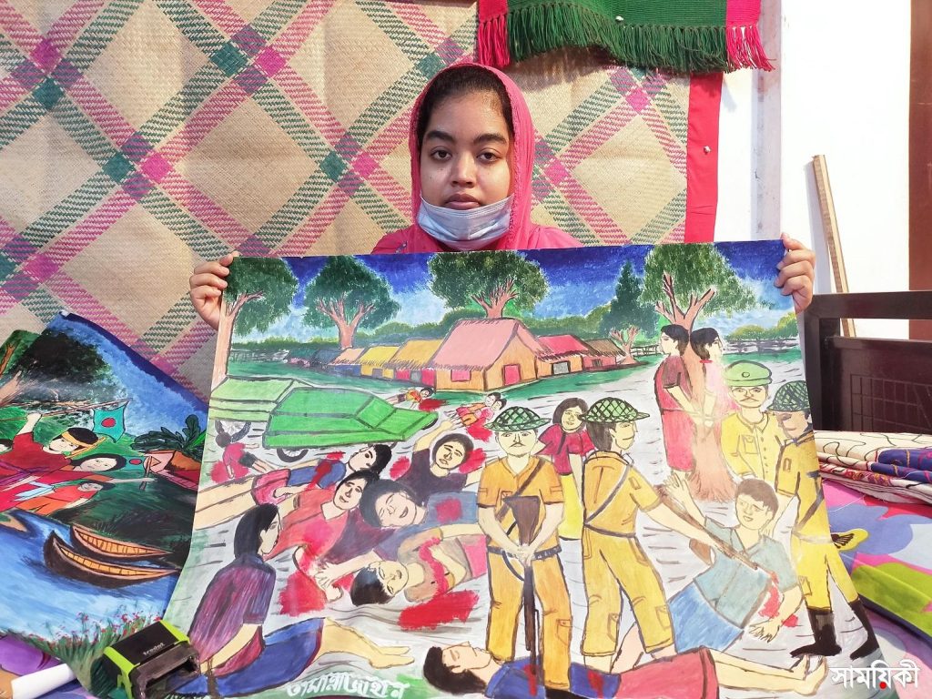 Barishal Photo Paintings drawn by deafdumb and autistic youth Tamanna Zahan 4 বাক্ ও শ্রবণপ্রতিবন্ধী এক অটিষ্টিক চিত্রকর তামান্না জাহান