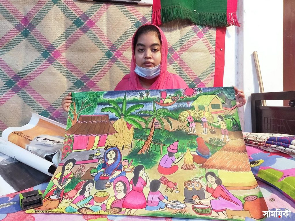 Barishal Photo Paintings drawn by deafdumb and autistic youth Tamanna Zahan 7 বাক্ ও শ্রবণপ্রতিবন্ধী এক অটিষ্টিক চিত্রকর তামান্না জাহান