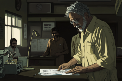 arinorway A quiet dimly lit school office room where a man name 01e23328 fd6d 466e a081 355bdd531a04 সূচাগ্র সম্মান