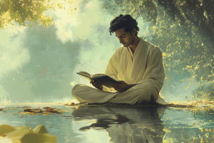 arinorway A serene scene showing an ethereal figure of Gauripra b981c2fb aacd 44f1 97c8 875753355f59 মুক্তি সুখের প্রাণের ছন্দকার 