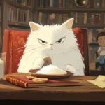 arinorway A cozy indoor scene where a sleek snow white cat sits 1abe5241 326b 4ce8 a08d 01471ebe3e88 পুশি মশাই