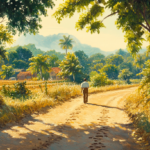 arinorway A sun dappled dirt path winding through a serene rura f1848d08 9278 4d8a 886a c824a4815460 এই পথ