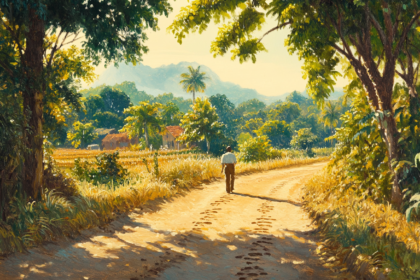 arinorway A sun dappled dirt path winding through a serene rura f1848d08 9278 4d8a 886a c824a4815460 এই পথ