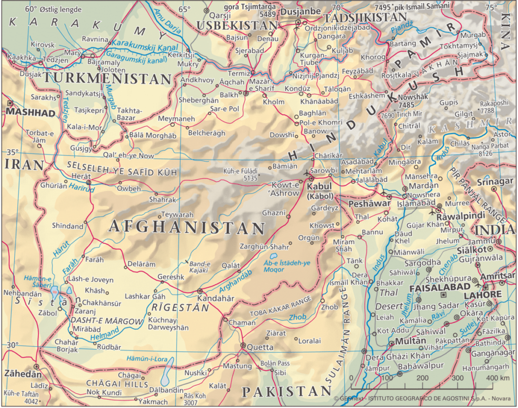 আফগানিস্তানের মানচিত্র