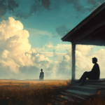 arinorway A serene yet melancholic scene of a person sitting on d20f0897 f647 45b1 bdc4 51520cdab5ce একাকিত্ব, ধোয়া তুলসীপাতা, বাকি কথা এবং অন‍্যান‍্য কবিতা