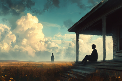 arinorway A serene yet melancholic scene of a person sitting on d20f0897 f647 45b1 bdc4 51520cdab5ce একাকিত্ব, ধোয়া তুলসীপাতা, বাকি কথা এবং অন‍্যান‍্য কবিতা